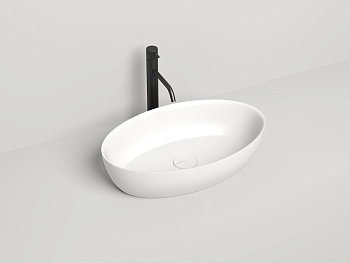 Раковина из искусственного камня S-Stone Salini ALDA 110621M 60х40 накладная цвет белый без отверстий под смеситель